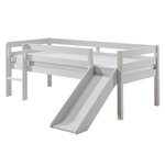 Paris Prix Lit Enfant Surélevé & Toboggan  Pino  90x200cm Blanc