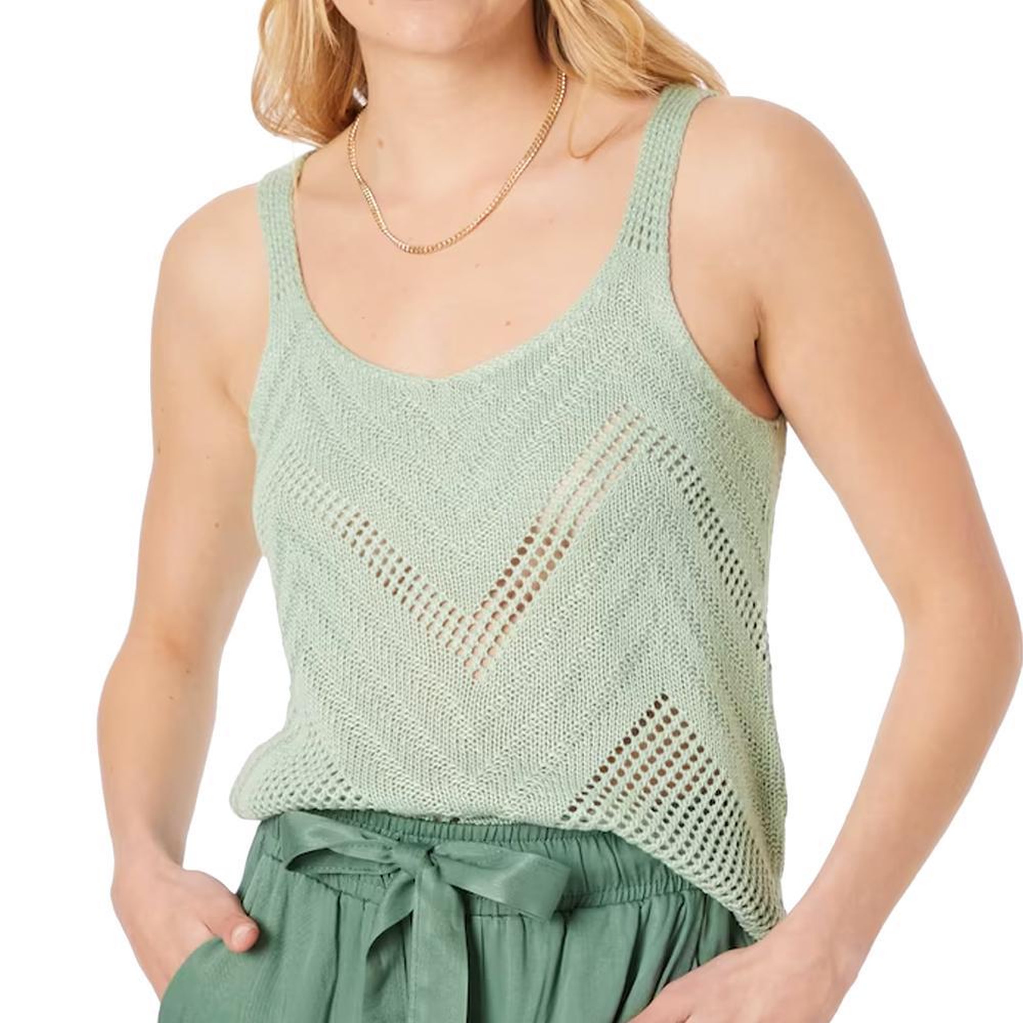 JACQUELINE DE YONG Top Crochet  d'eau Femme Jdy 15226348. Coloris disponibles : Vert
