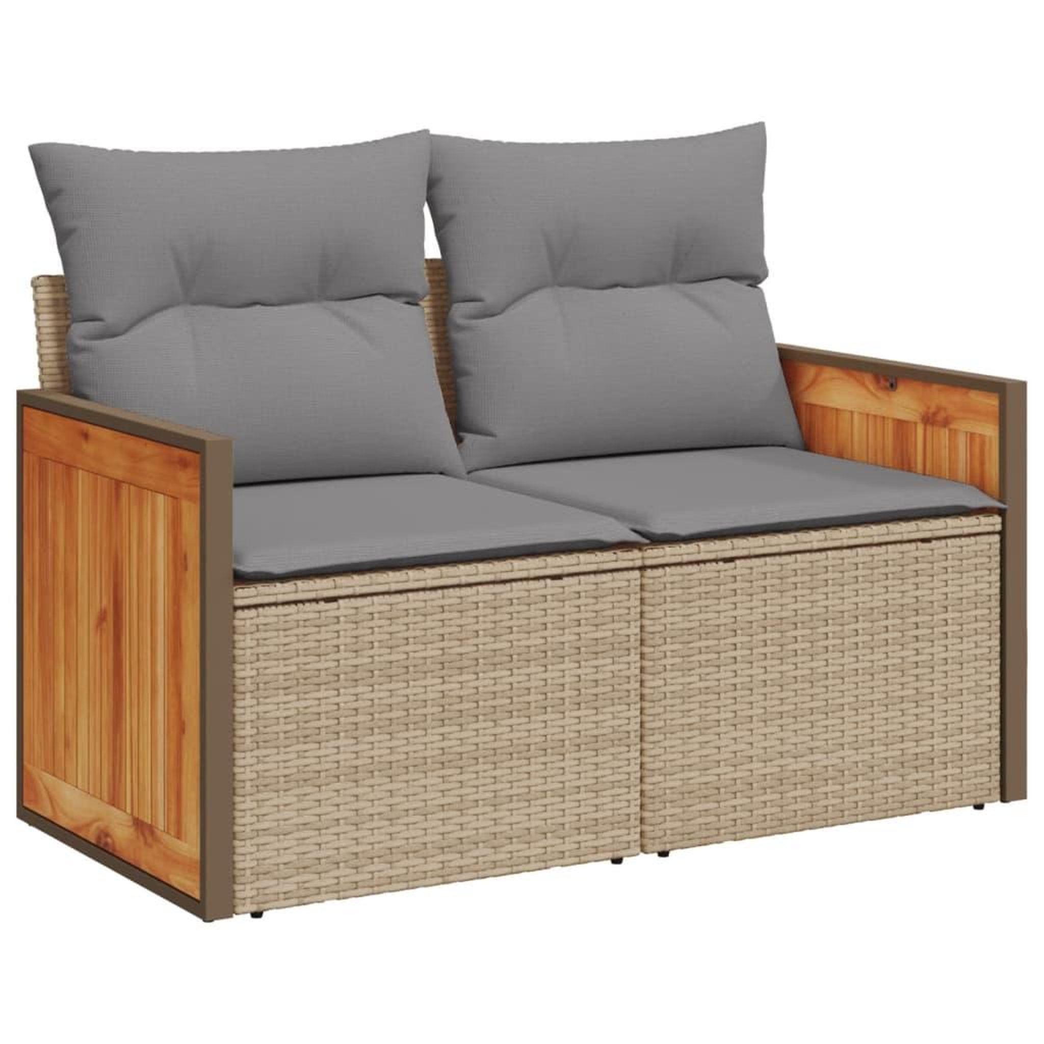 Voir la diapositive 3 : VIDAXL Salon de jardin avec coussins 7 pcs beige resine tressee
