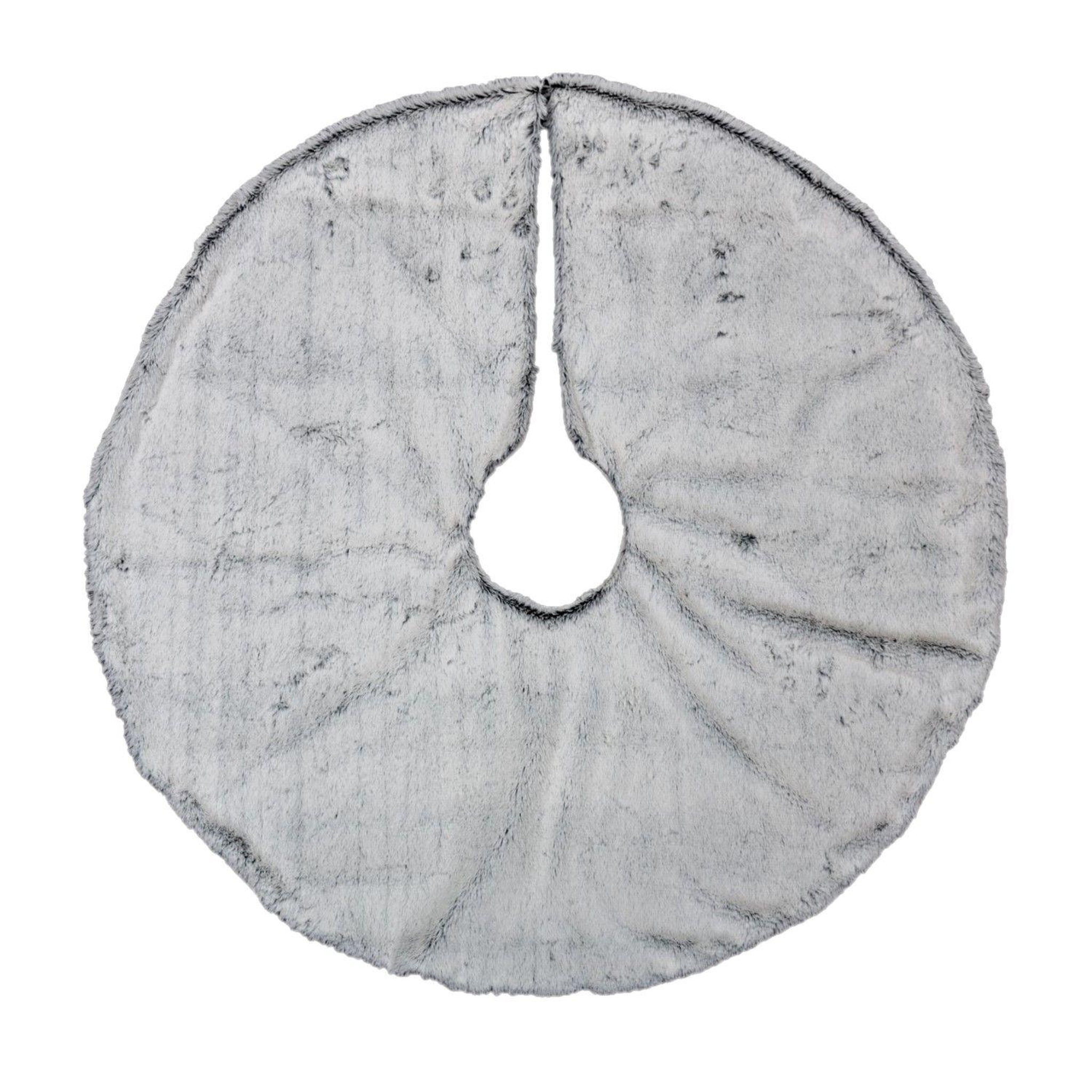 FEERIC LIGHT & CHRISTMAS Tapis pour sapin de noël en imitiation fourrure - diam. 90 cm - gris