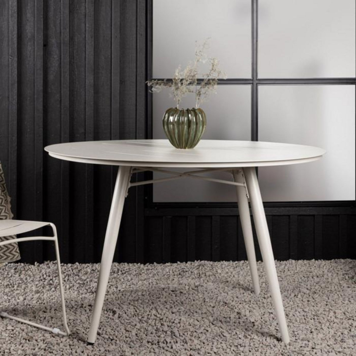 Paris Prix Table de Jardin Ronde Design  Lina  120cm Beige