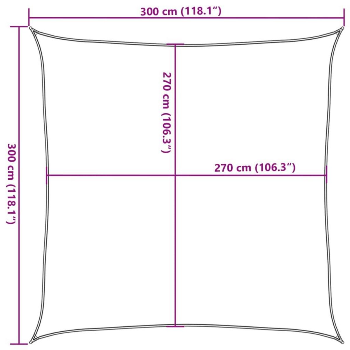VIDAXL Voile d'ombrage 160 g/m^2 Anthracite 3x3 m PEHD