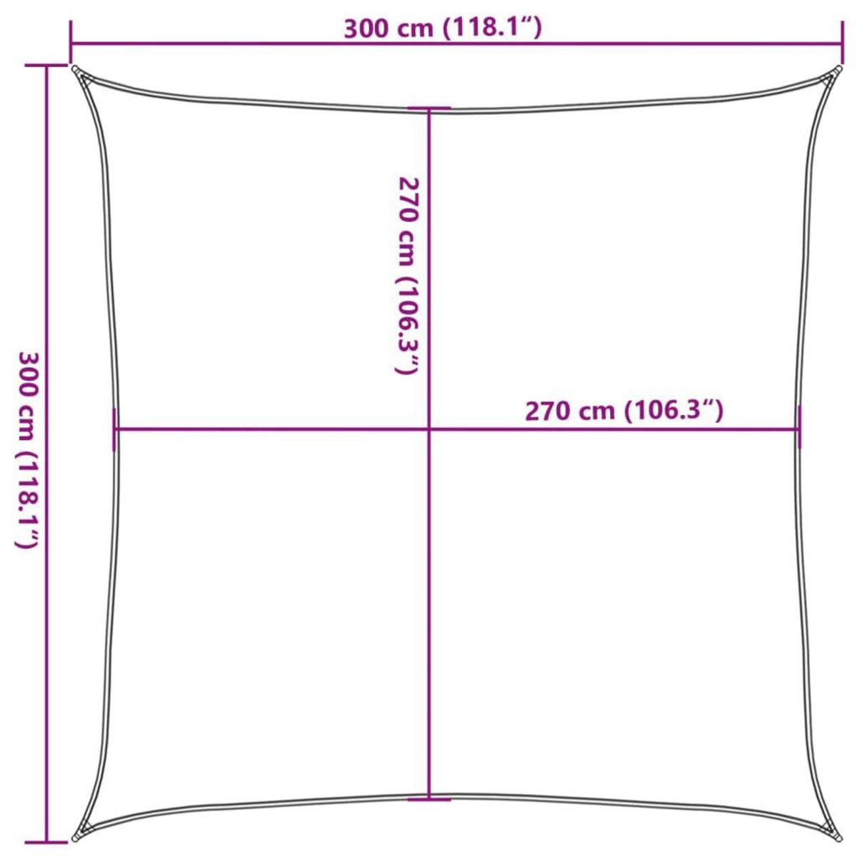 VIDAXL Voile d'ombrage 160 g/m^2 Anthracite 3x3 m PEHD