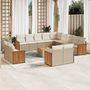 Voir la diapositive 1 : VIDAXL Salon de jardin avec coussins 14 pcs beige resine tressee