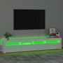 Voir la diapositive 4 : VIDAXL Meuble TV avec lumieres LED Blanc brillant 210x35x40 cm