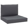 Voir la diapositive 2 : VIDAXL Coussins de palette lot de 2 anthracite tissu oxford