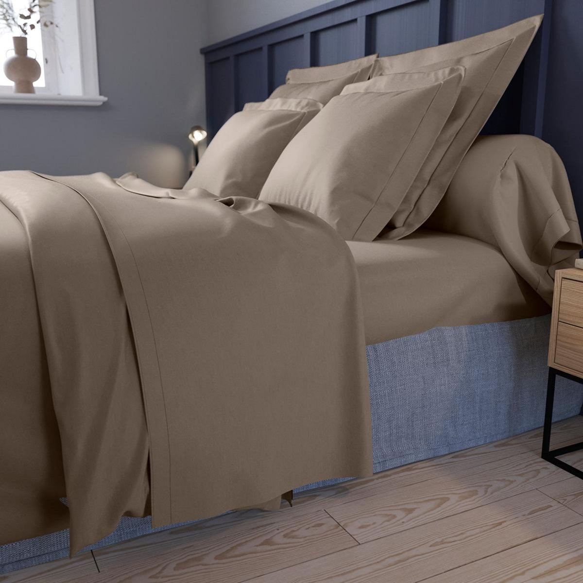 DODO Housse de couette Partition Satin de coton Coloris Taupe