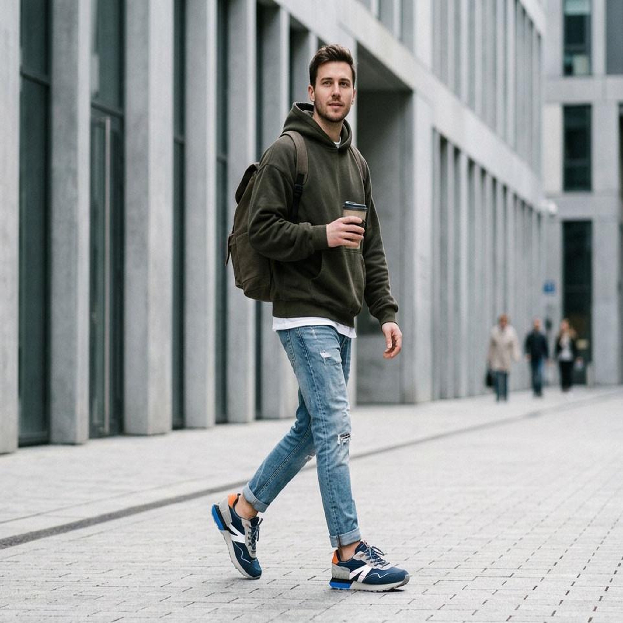 Voir la diapositive 2 : OZABI OZABI Basket homme mode running retro confortable