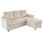 Voir la diapositive 5 : BEST MOBILIER Tulipe - canapé d'angle réversible 4 places convertible avec coffre en velours côtelé