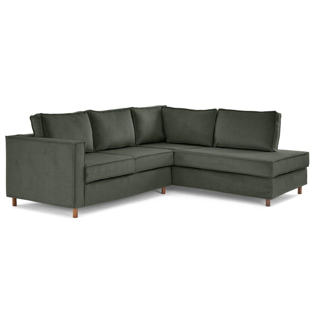 LISA DESIGN Jake - canapé déhoussable d'angle droit 5 places en velours