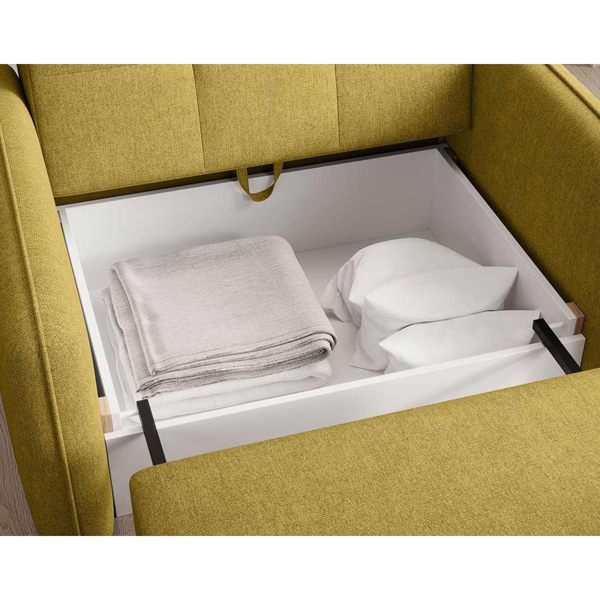 BEST MOBILIER Michelle - fauteuil convertible avec coffre en velours