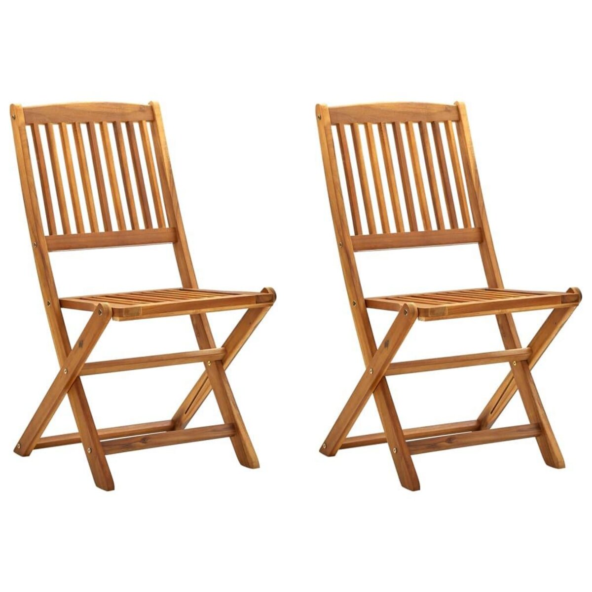 VIDAXL Chaises pliables d'exterieur lot de 2 Bois d'acacia solide