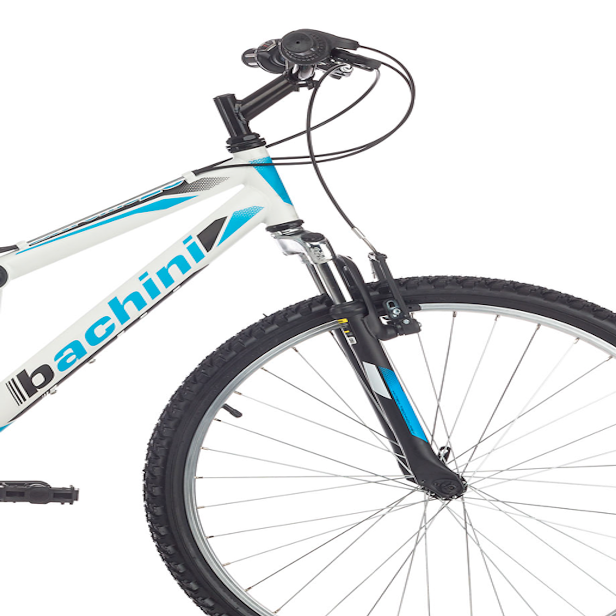 BACHINI Vélo - VTT 26'' Tout Suspendu - 18 Vitesses - Transmission Shimano - Freins V-Brake - Jantes Alu (Garde Boues offert)