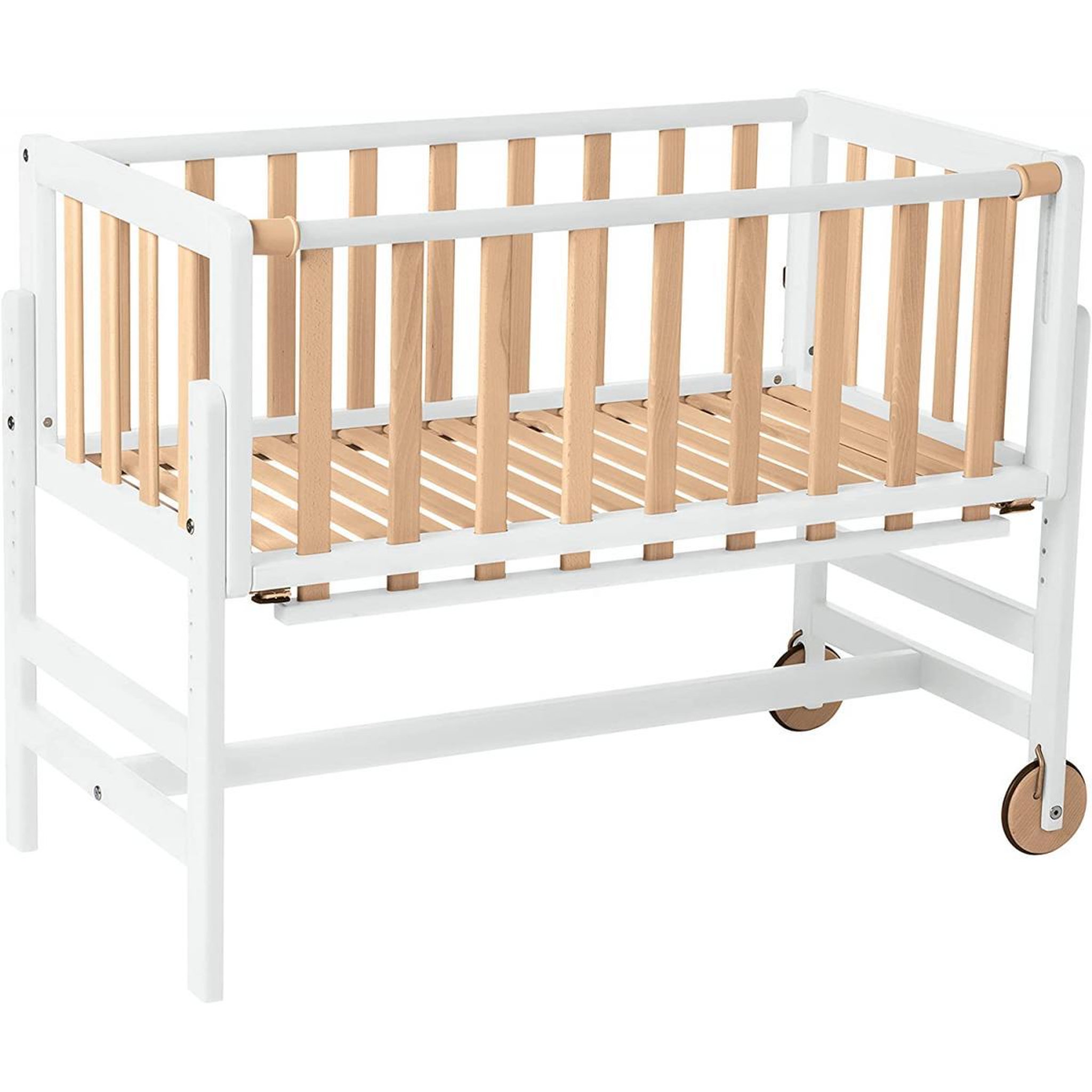 GEUTHER Lit Cododo Betty en Blanc et Naturel - Berceau Mobile et Pratique