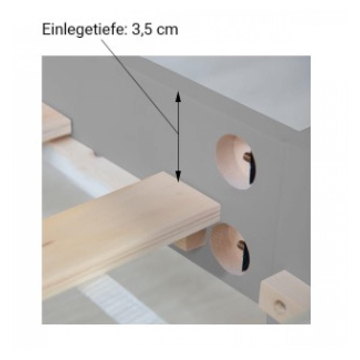 HomeStyle4U Lit simple en bois lit futon 90x200 lit pin gris cadre de lit en bois massif