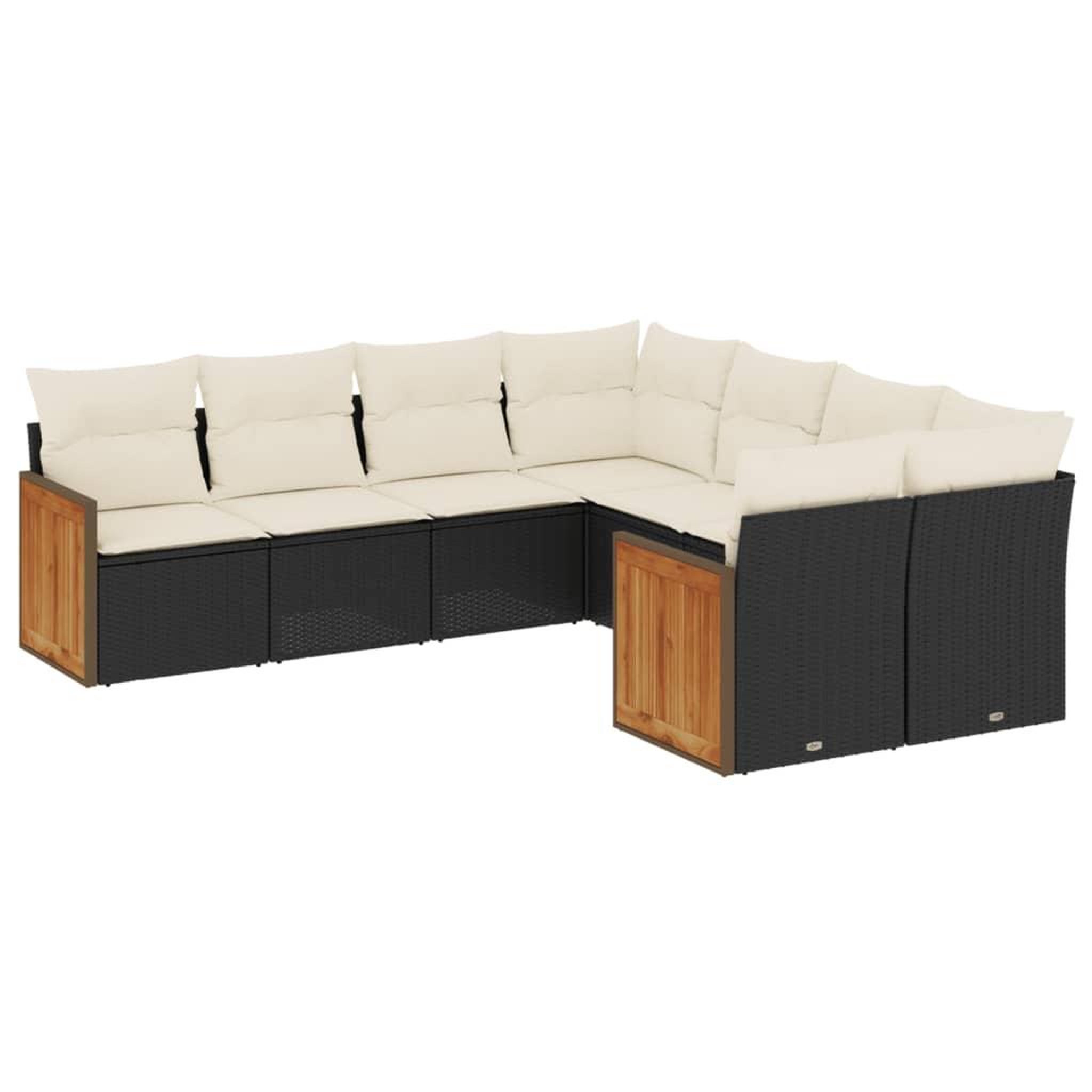 Voir la diapositive 2 : VIDAXL Salon de jardin 8 pcs avec coussins noir resine tressee