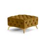 Voir la diapositive 3 : LISA DESIGN Camden - pouf chesterfield en velours - pieds en métal doré