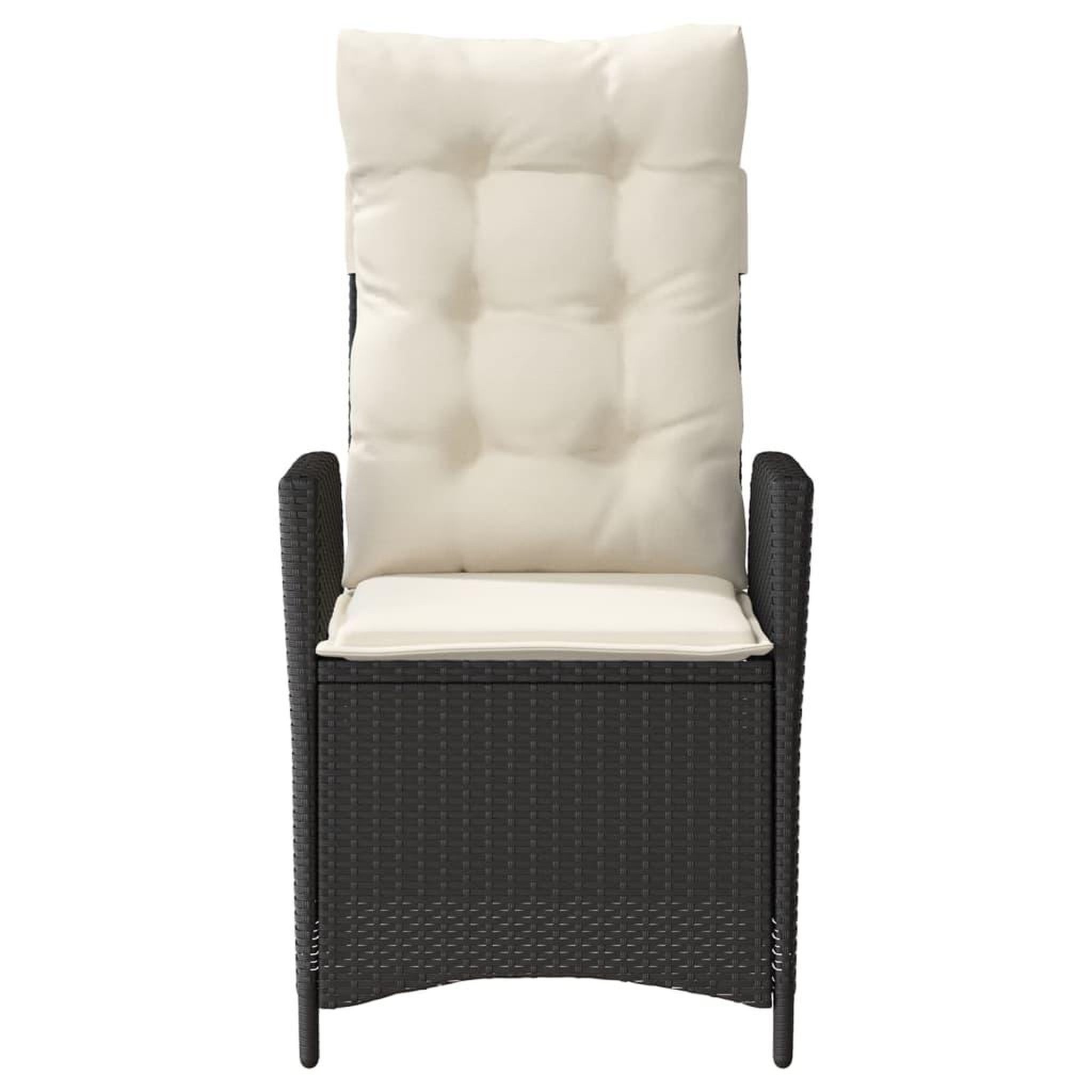 Voir la diapositive 5 : VIDAXL Chaises inclinables de jardin lot de 2 et coussins noir rotin