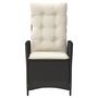 Voir la diapositive 5 : VIDAXL Chaises inclinables de jardin lot de 2 et coussins noir rotin