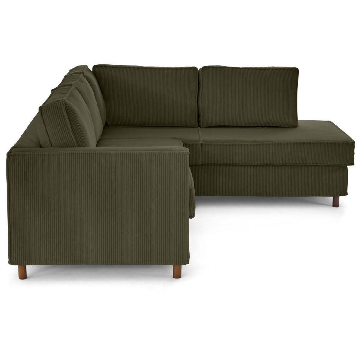 LISA DESIGN Jake - canapé déhoussable d'angle droit 5 places en velours côtelé