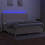 Voir la diapositive 3 : VIDAXL Sommier a lattes de lit matelas et LED Creme 200x200 cm Tissu