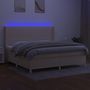 Voir la diapositive 3 : VIDAXL Sommier a lattes de lit matelas et LED Creme 200x200 cm Tissu
