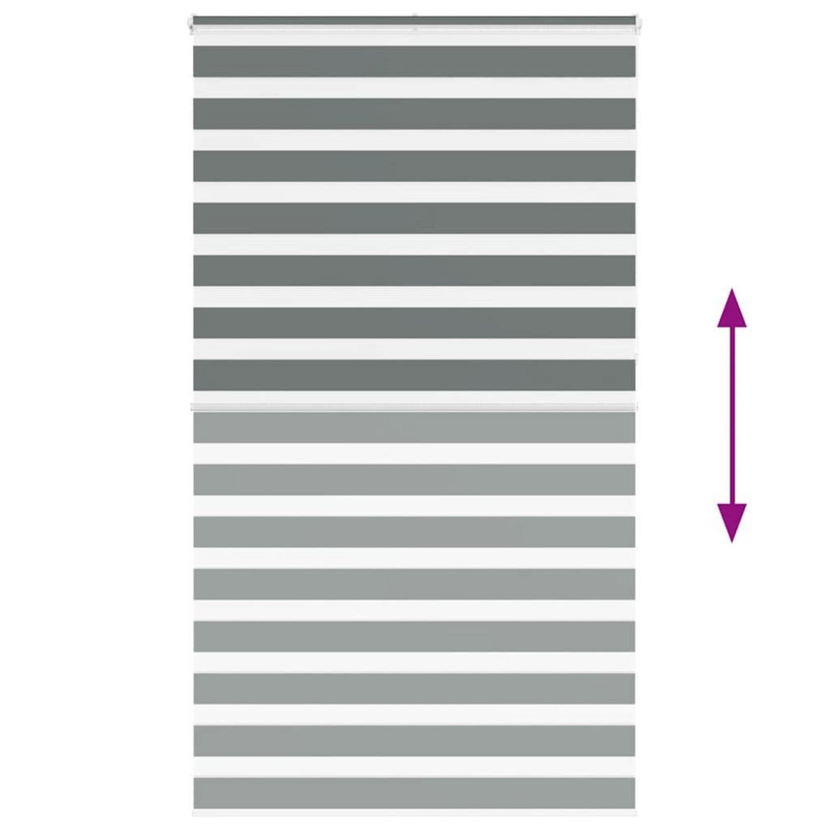 VIDAXL Store zebre gris fonce largeur du tissu 115,9 cm polyester