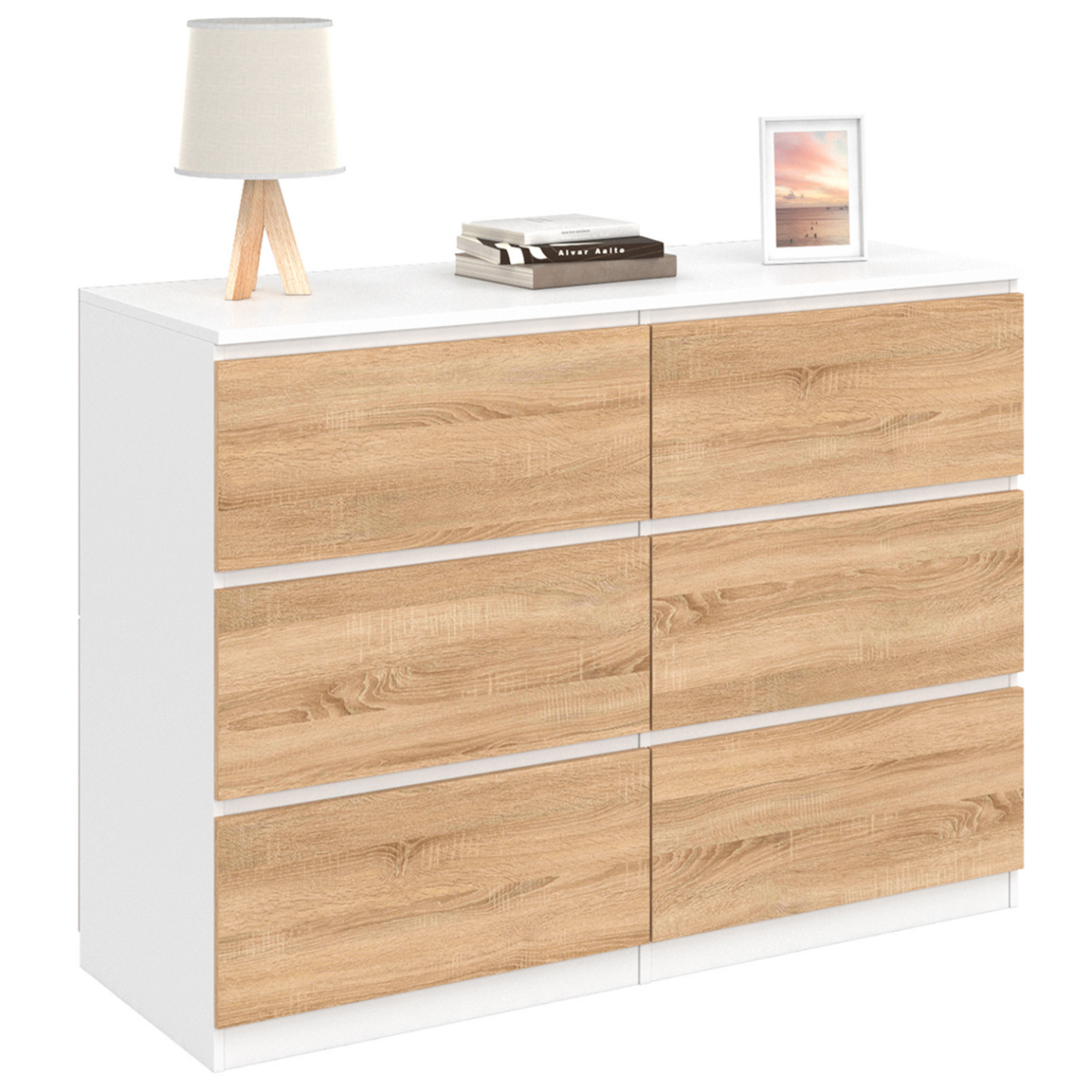 Commode 6 tiroirs TOMI 110 cm bois noir | Leroy Merlin