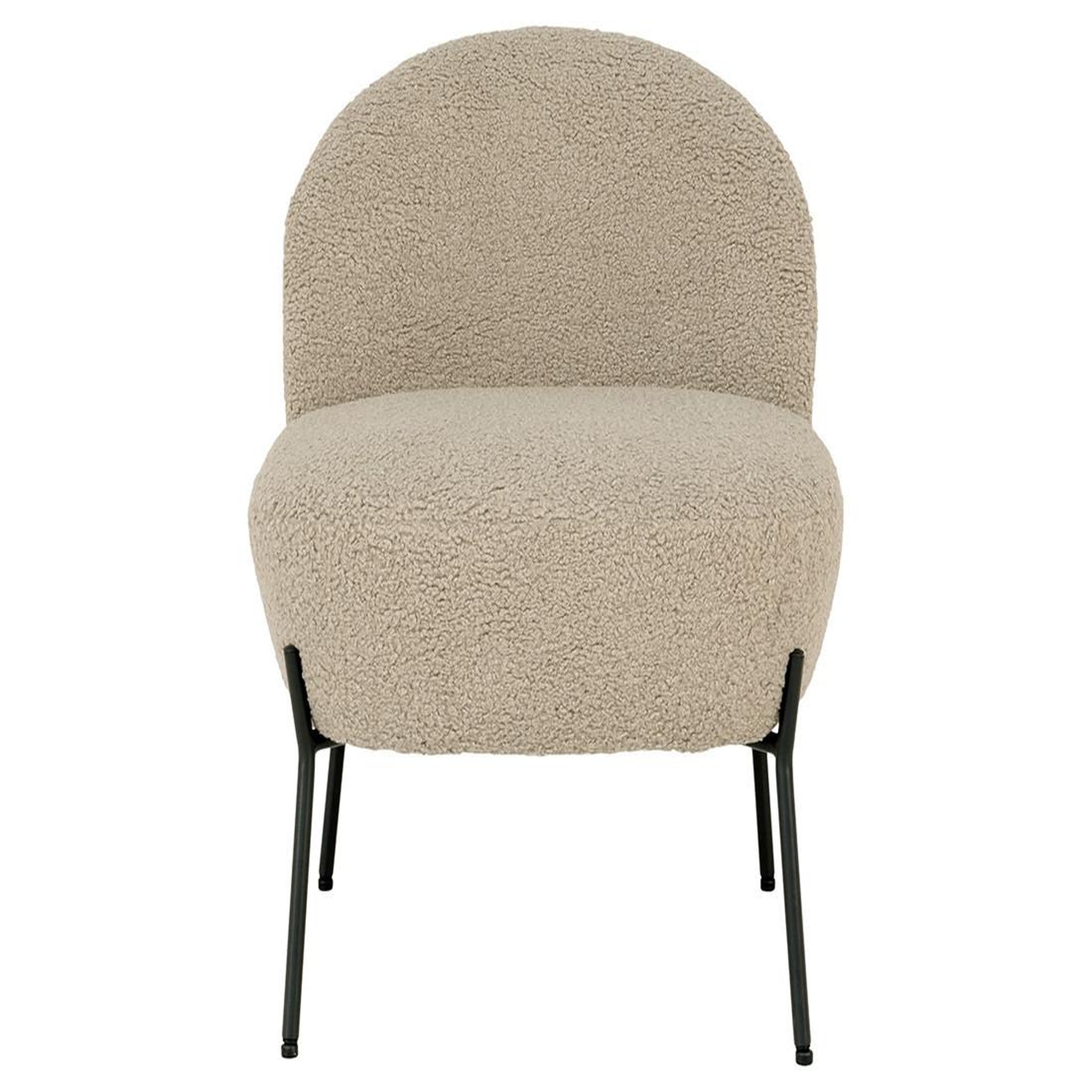 BEST MOBILIER Renato - fauteuil avec pieds en acier - en tissu bouclette. Coloris disponibles : Beige