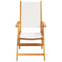 Voir la diapositive 4 : VIDAXL Chaises inclinables de jardin lot de 8 tissu et bois massif