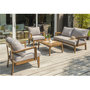 Voir la diapositive 1 : DCB GARDEN Salon bas de jardin - 4 places - Aluminium - Imitation bois - PORTOFINO S2
