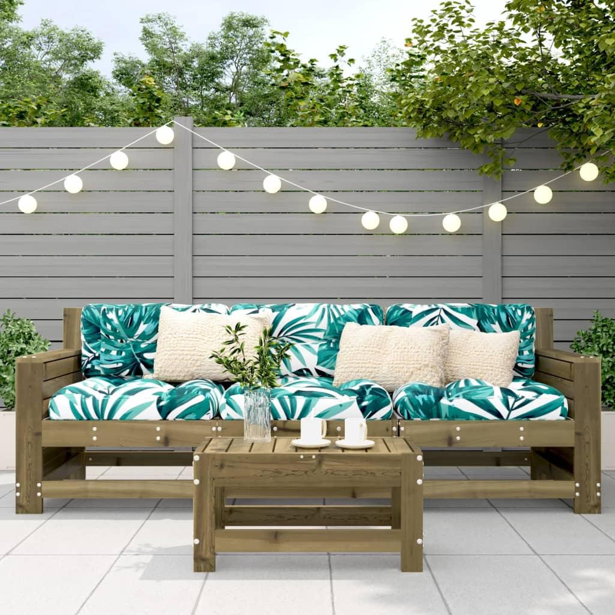 Voir la diapositive 3 : VIDAXL Repose-pied de jardin 62x30x32 cm bois de pin impregne