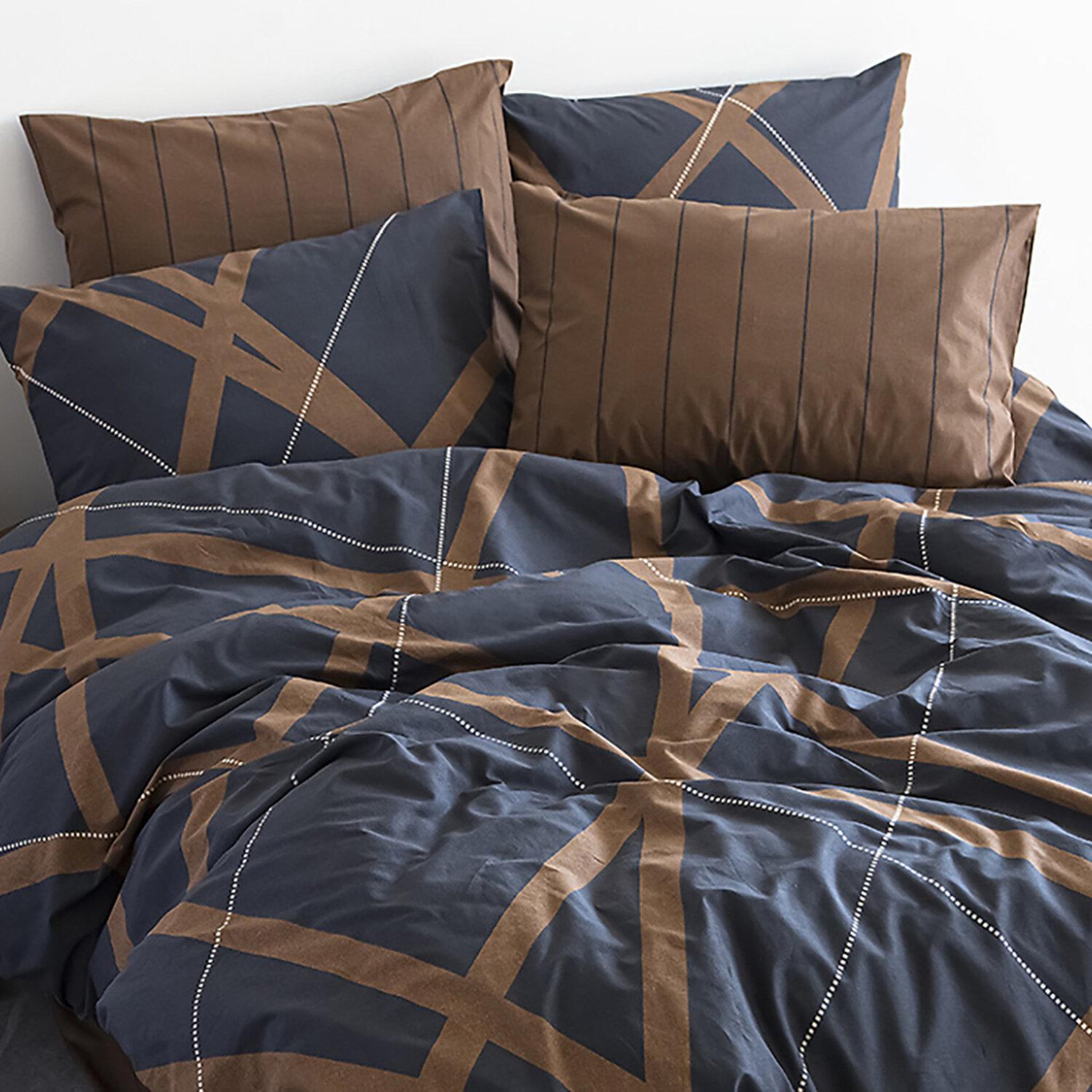 Voir la diapositive 3 : Home collection Parure housse de couette 100% coton 57 fils imprimé - modern