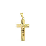 L'ATELIER D'AZUR Pendentif  - Médaille Christ sur la Croix Or 18 Carats 750 Jaune - Chaine Offerte