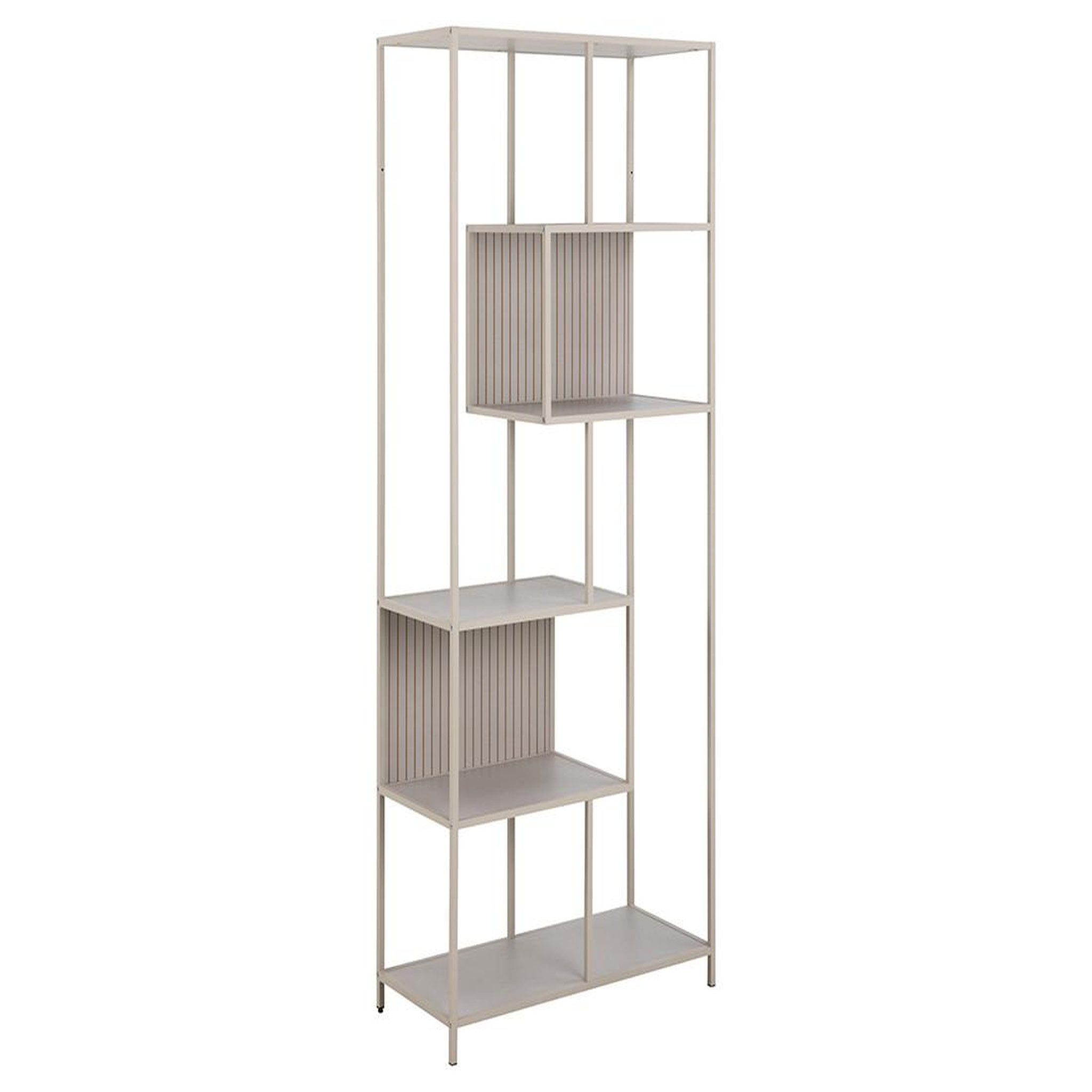 Voir la diapositive 2 : LISA DESIGN Anthea - étagère filaire métal avec plaquage en effet bois blanchi - 77 cm - gris