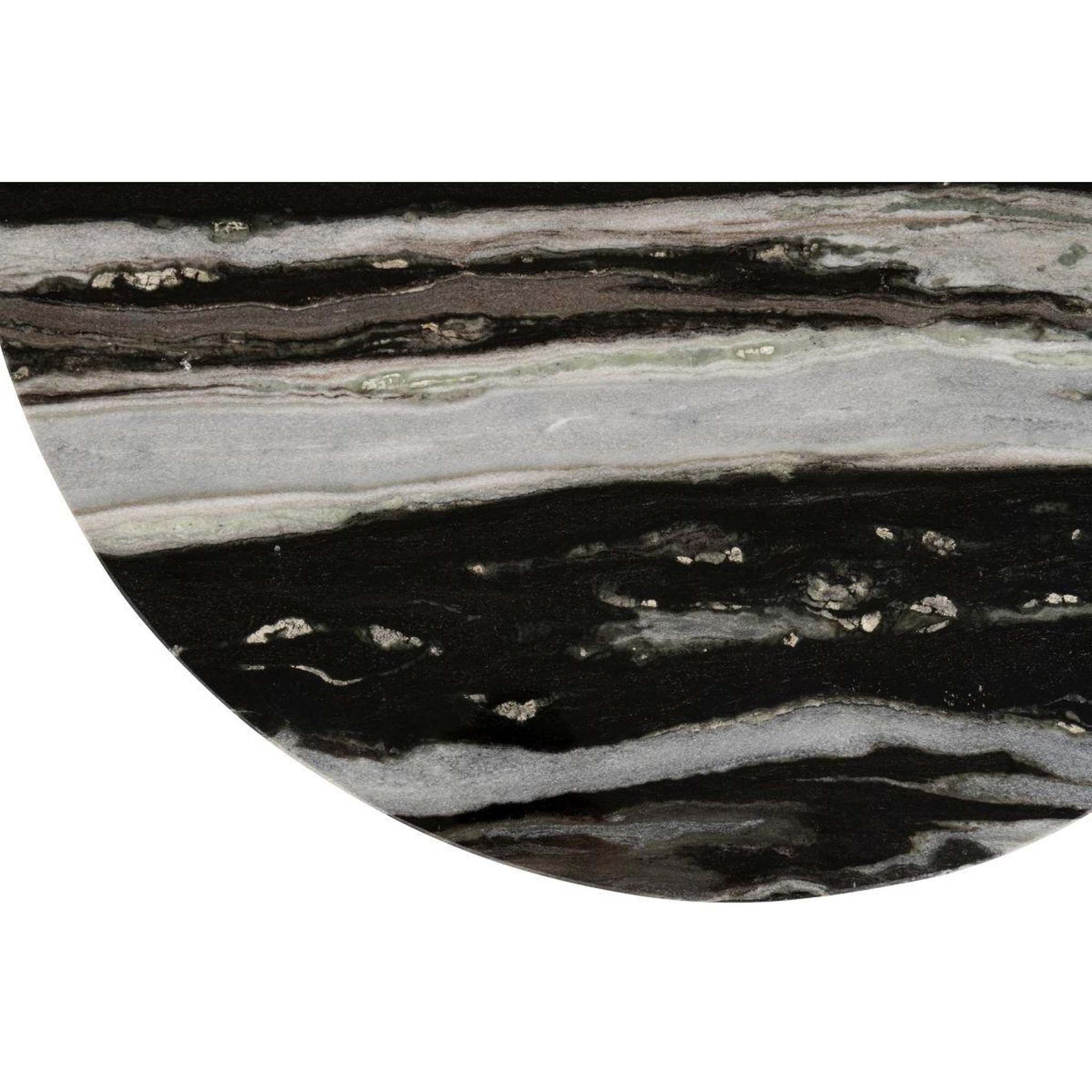 Voir la diapositive 6 : J-LINE Table basse en marbre  mathilde  90cm noir & gris