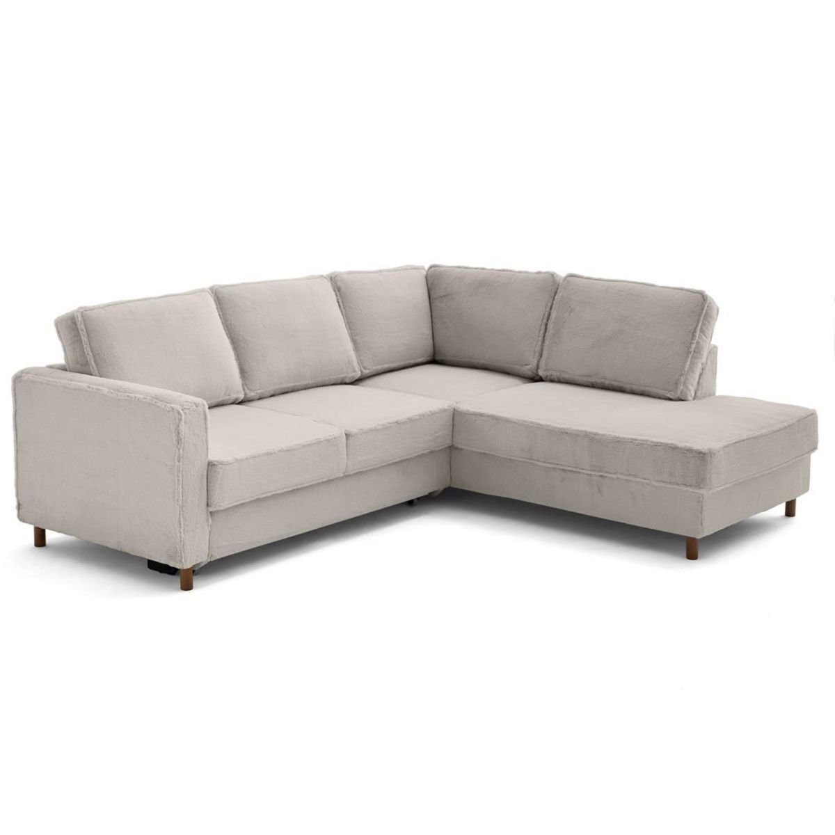 LISA DESIGN Jake - canapé d'angle droit 5 places convertible en fausse fourrure