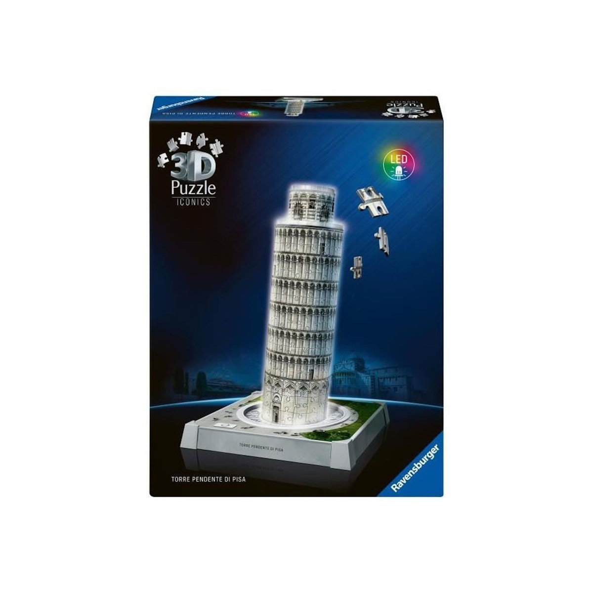 RAVENSBURGER Puzzle 3D Iconics Tour de Pise illuminée – Ravensburger – Adulte – Haute qualité