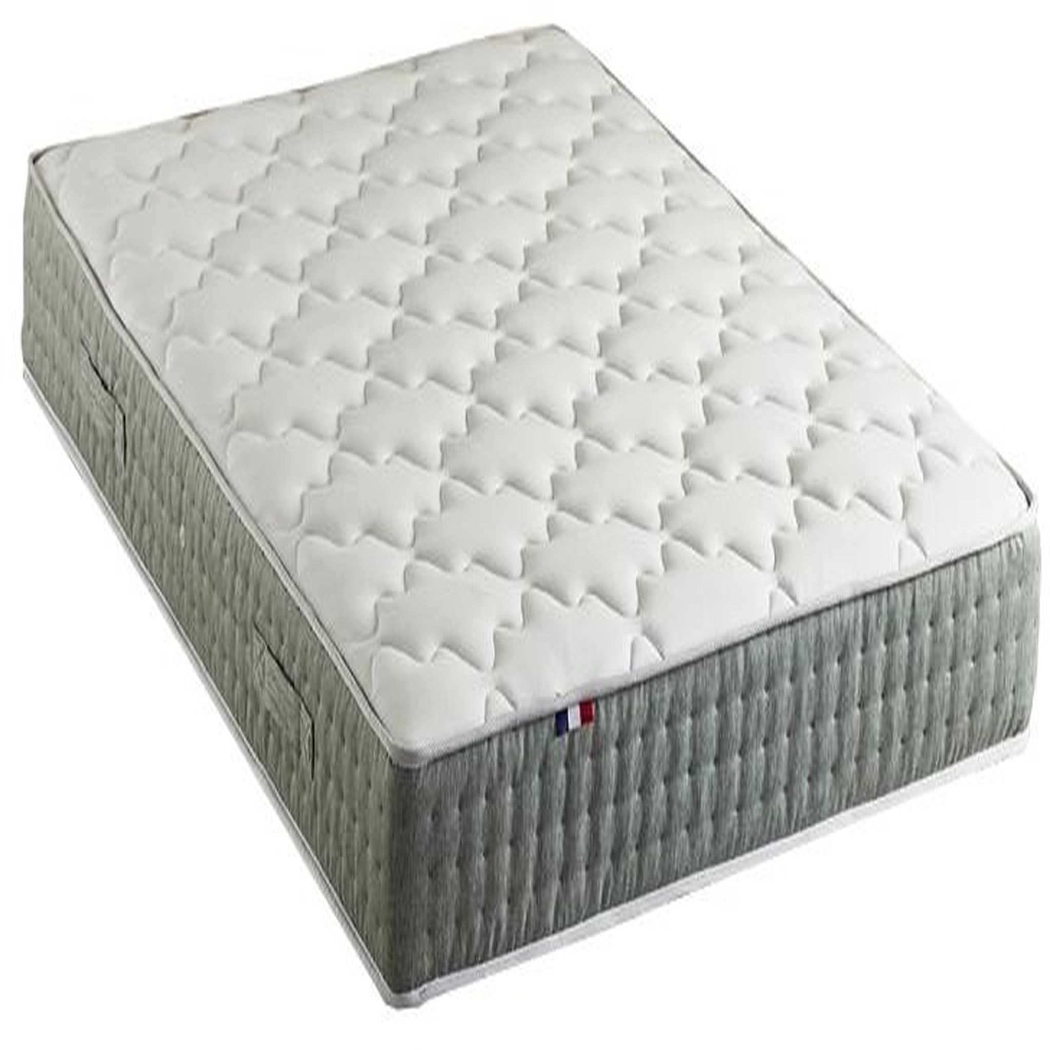 Voir la diapositive 4 : Ensemble matelas 792 Ressorts 7 zones Face hiver/été + sommier vert Céladon 160x200 cm HYGGE