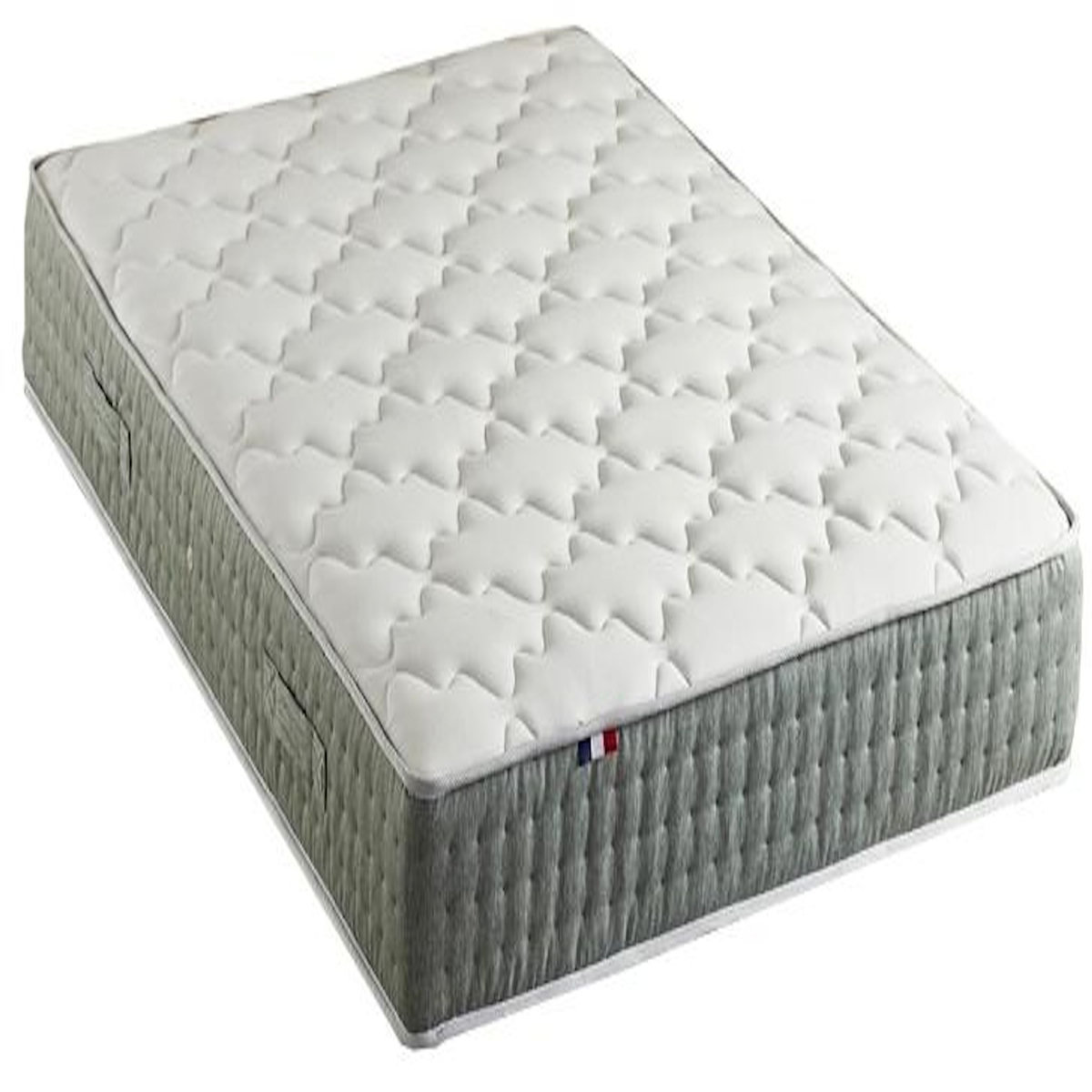 Ensemble matelas 792 Ressorts 7 zones Face hiver/été + sommier vert Céladon 160x200 cm HYGGE