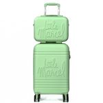 Little Marcel Lot valise cabine 55cm plus un vanity rigide. Coloris disponibles : Vert, Violet