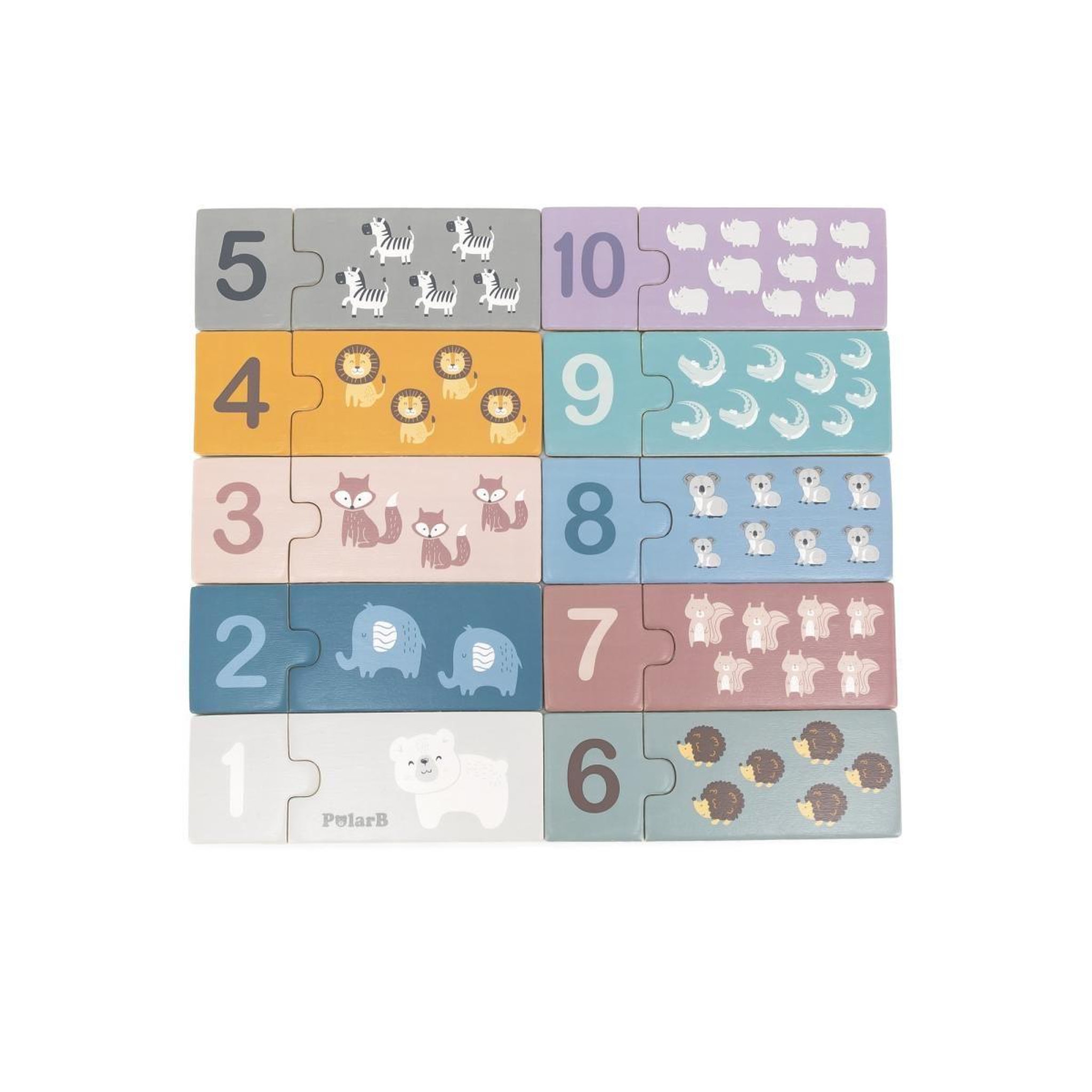VIGA Puzzle en bois  44071 polarb - les nombres, 31 pièces