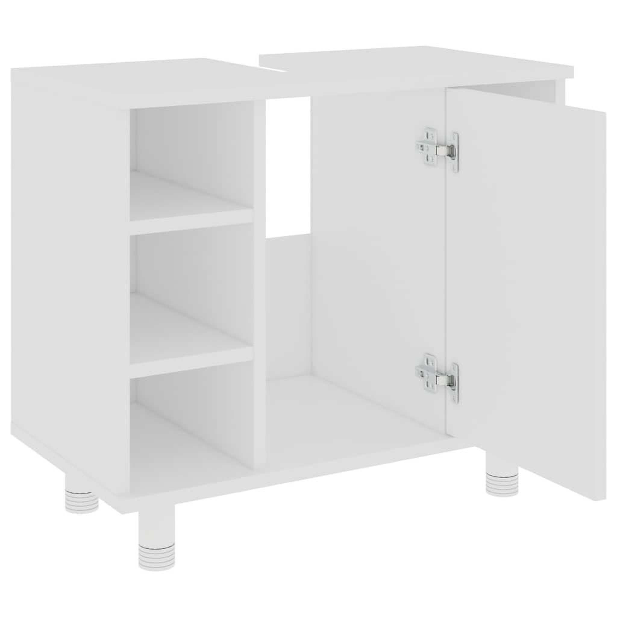 Voir la diapositive 5 : VIDAXL Armoire de salle de bain Blanc 60x32x53,5 cm Bois d'ingenierie