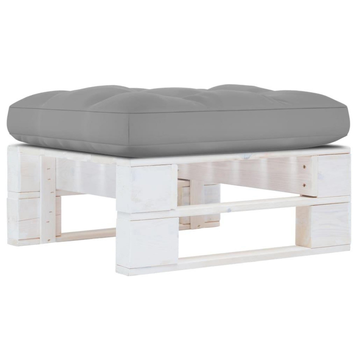 VIDAXL Pouf palette de jardin Bois de pin impregne de blanc