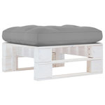 VIDAXL Pouf palette de jardin Bois de pin impregne de blanc