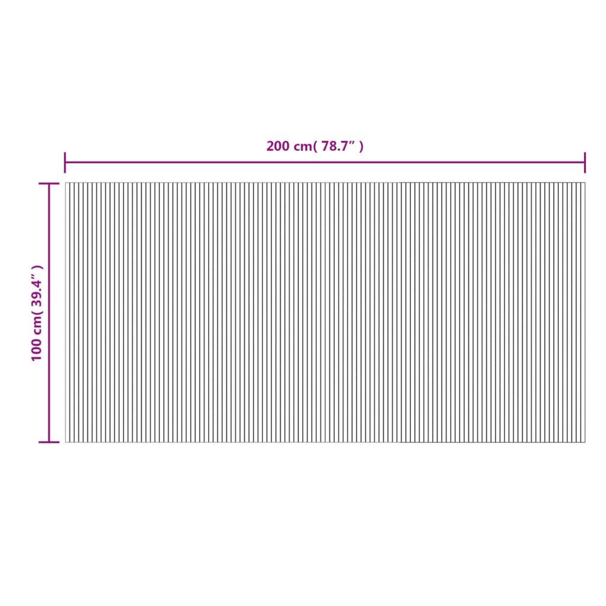 Voir la diapositive 6 : VIDAXL Tapis rectangulaire gris 100x200 cm bambou