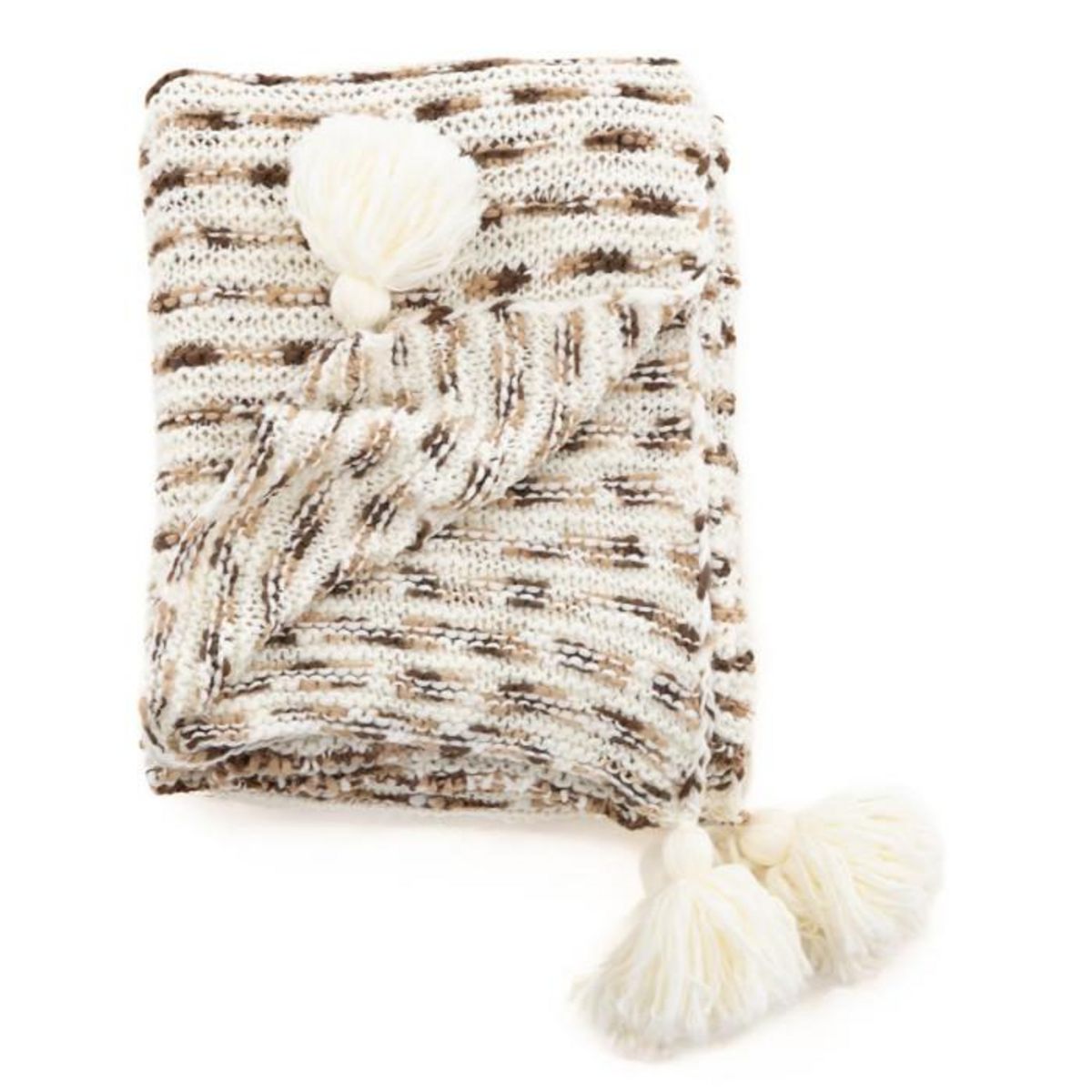 Paris Prix Plaid Avec Pompons  Unny  130x170cm Marron