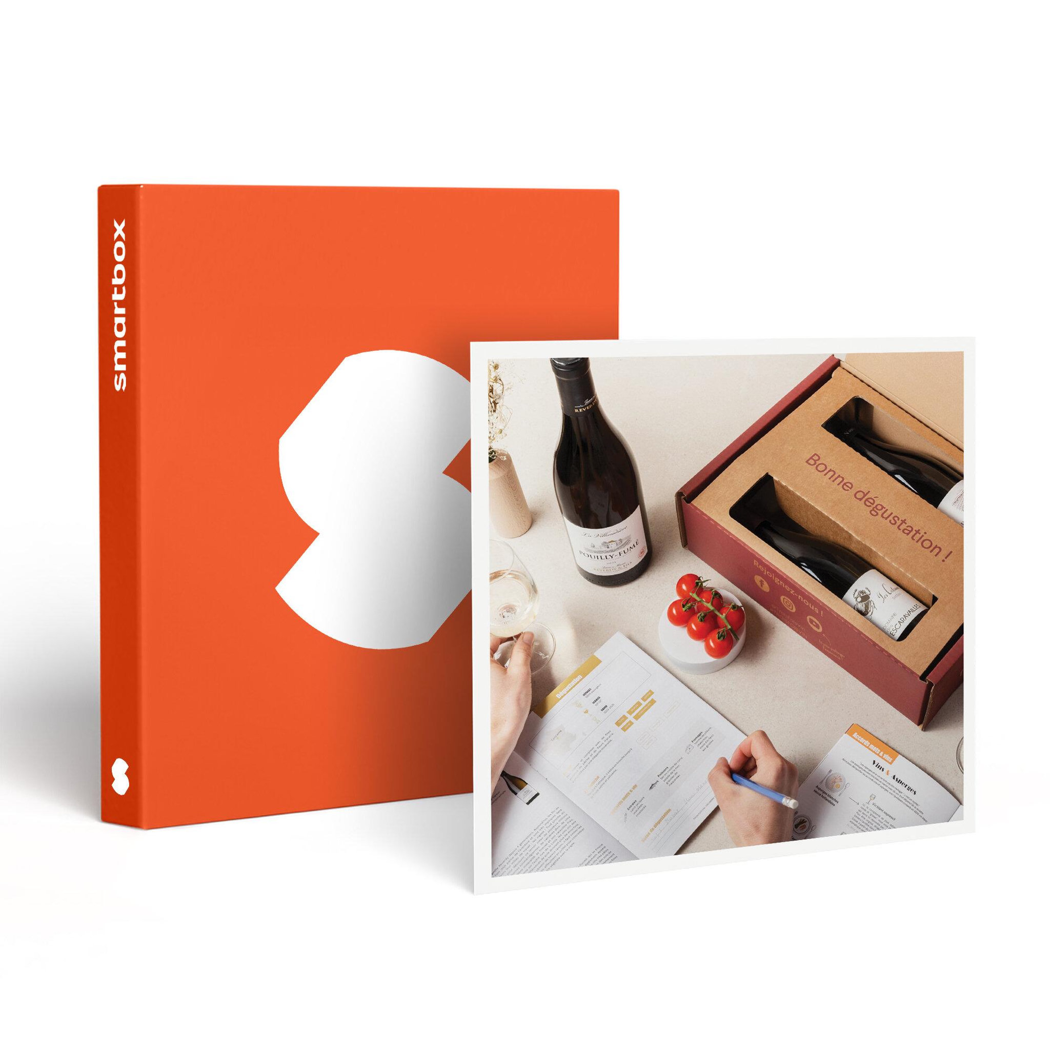 Smartbox Abonnement de 3 mois : 3 grands vins par mois et livret de dégustation - coffret cadeau gastronomie
