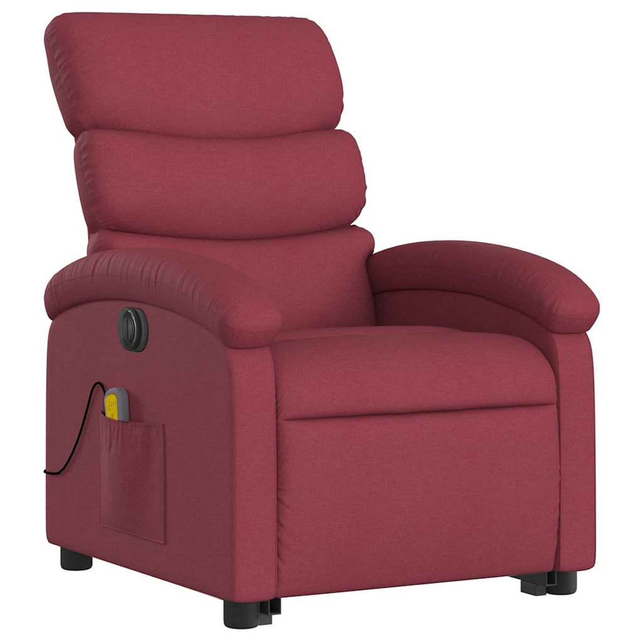 Voir la diapositive 4 : VIDAXL Fauteuil inclinable de massage electrique Rouge bordeaux Tissu