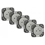 Legrand Lot de 5 prises avec terre Dooxie, LEGRAND, aluminium